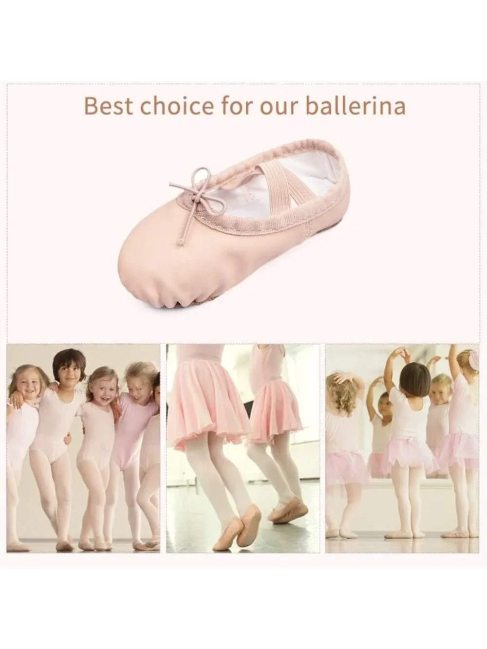 Soft Leather Split Sole Ballet Shoes for Girls - Toddler Dance Practice Footwear